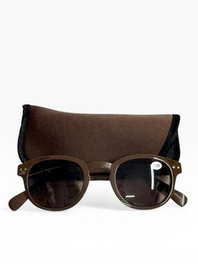 New IZE Sunglasses Readers +3.00 Brown Glasses With Case